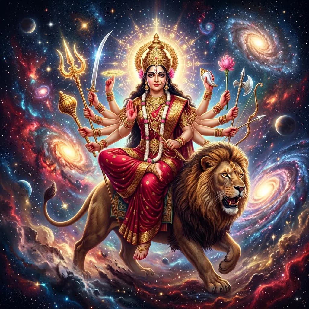 Divine artwork representing Durga Ashtottara Shata Namavali