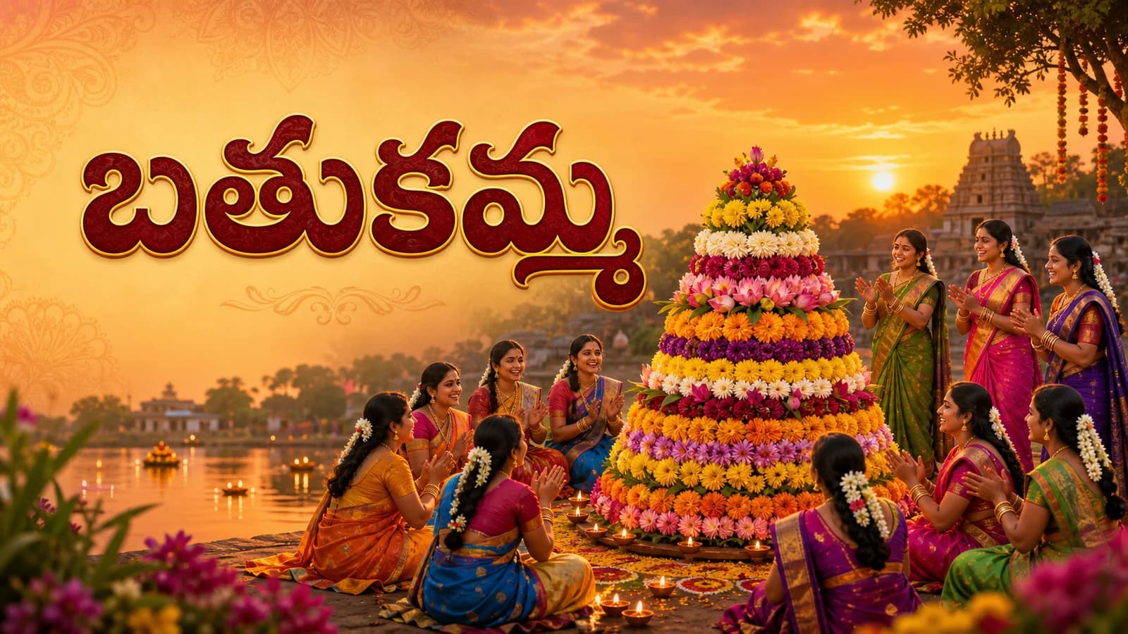 Bathukamma Illustration