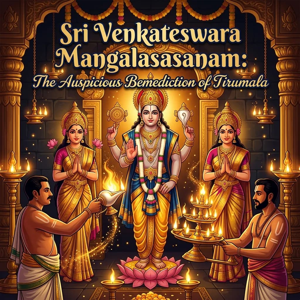 Divine artwork representing Sri Venkateswara Mangalasasanam