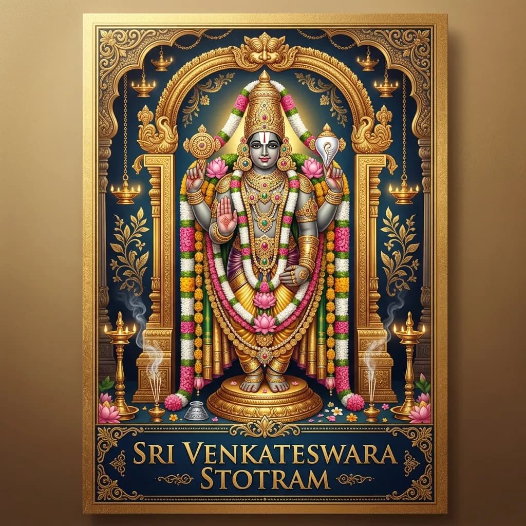 Divine artwork representing Sri Venkateswara Stotram