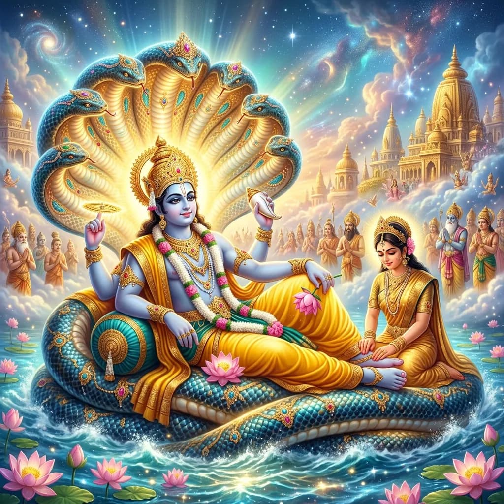 Divine artwork representing Vishnu Sahasranamam