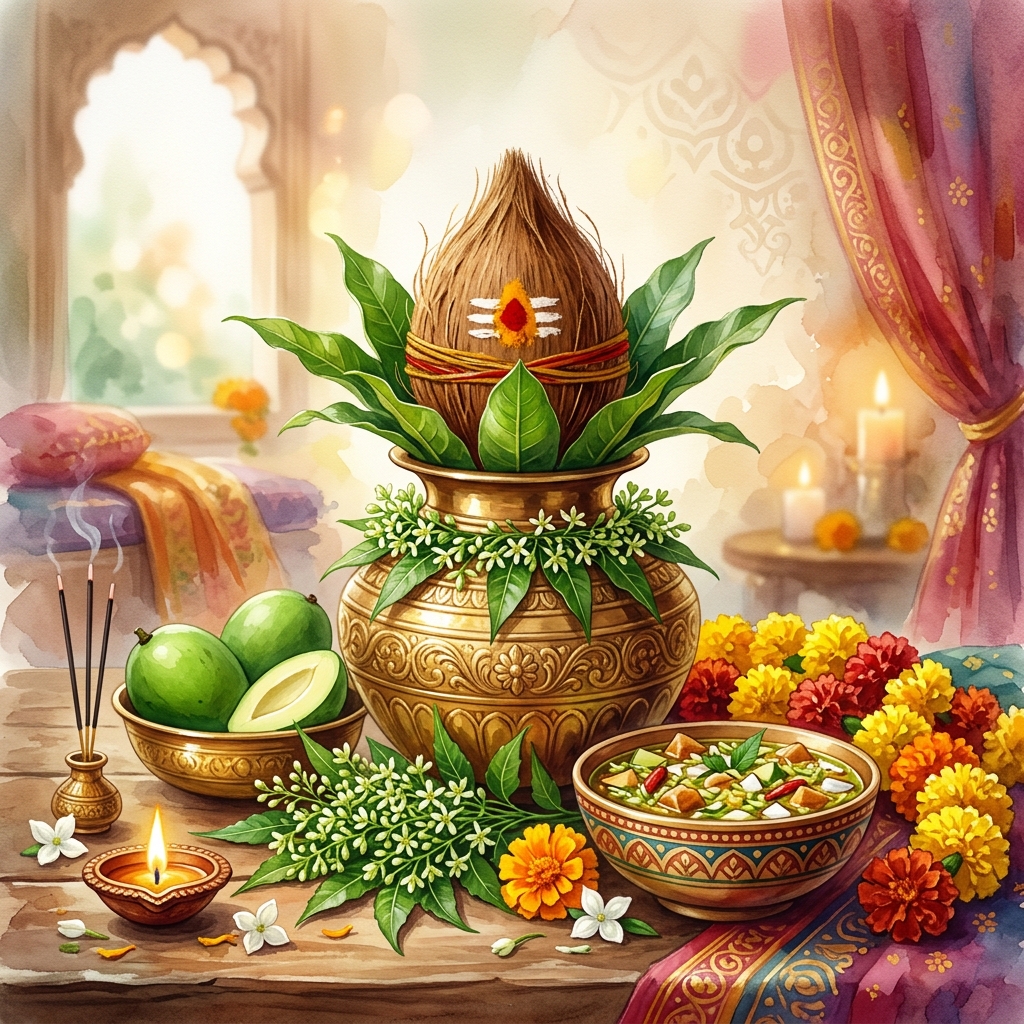 Ugadi Illustration